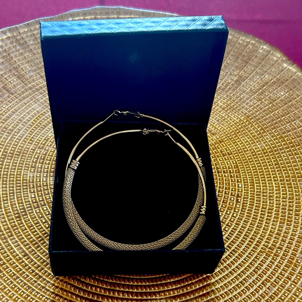Beautiful 14kt Gold over silver Large Hoops